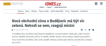 Nová obchodní zóna u Budějovic má být víc zelená. Nehodí se sem, reagují místní -000817.png